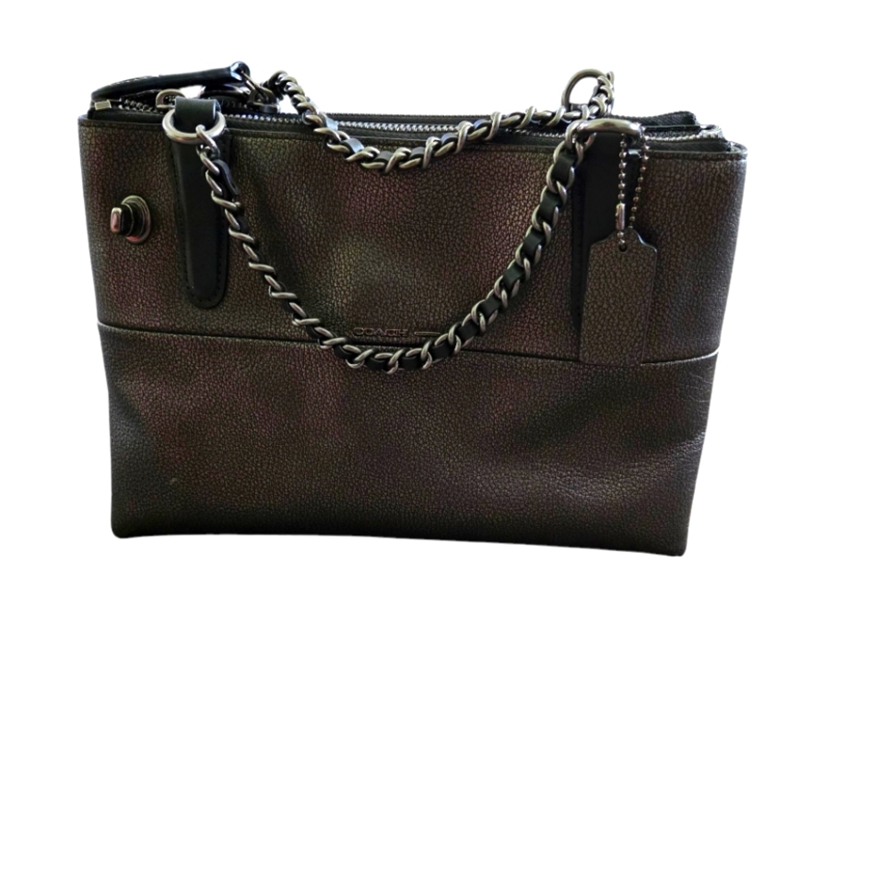 Coach 33619 Mini Borough Metallic Gray/Pewter Bag Crossbody